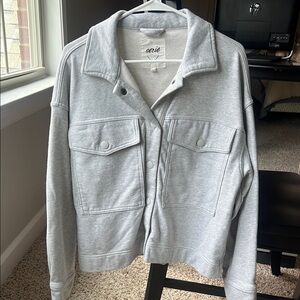 Aerie Gray Cardigan Sweater Soft Relaxed Fit